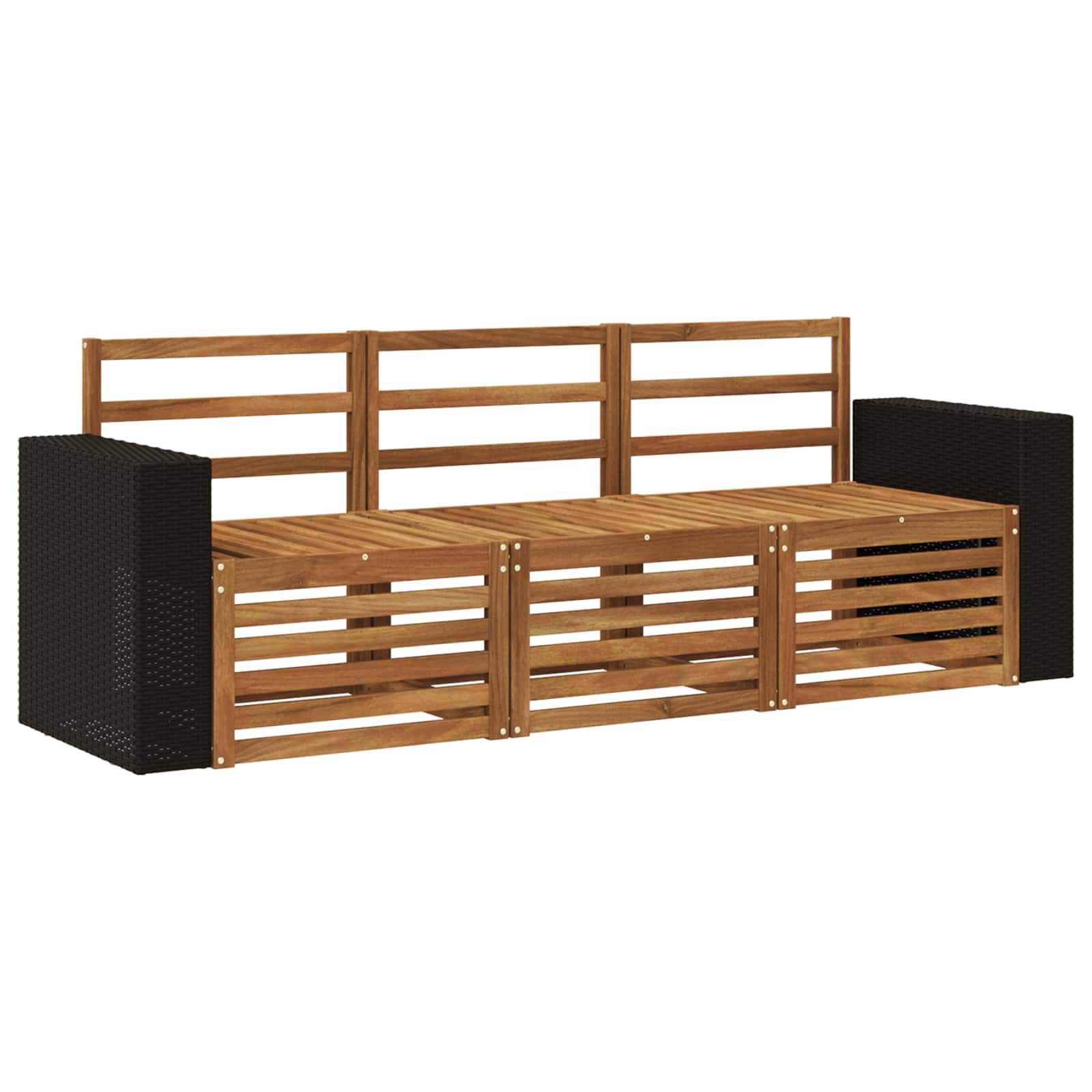 Setovi sofa 3 pcs Čvrsto drvo akacije
