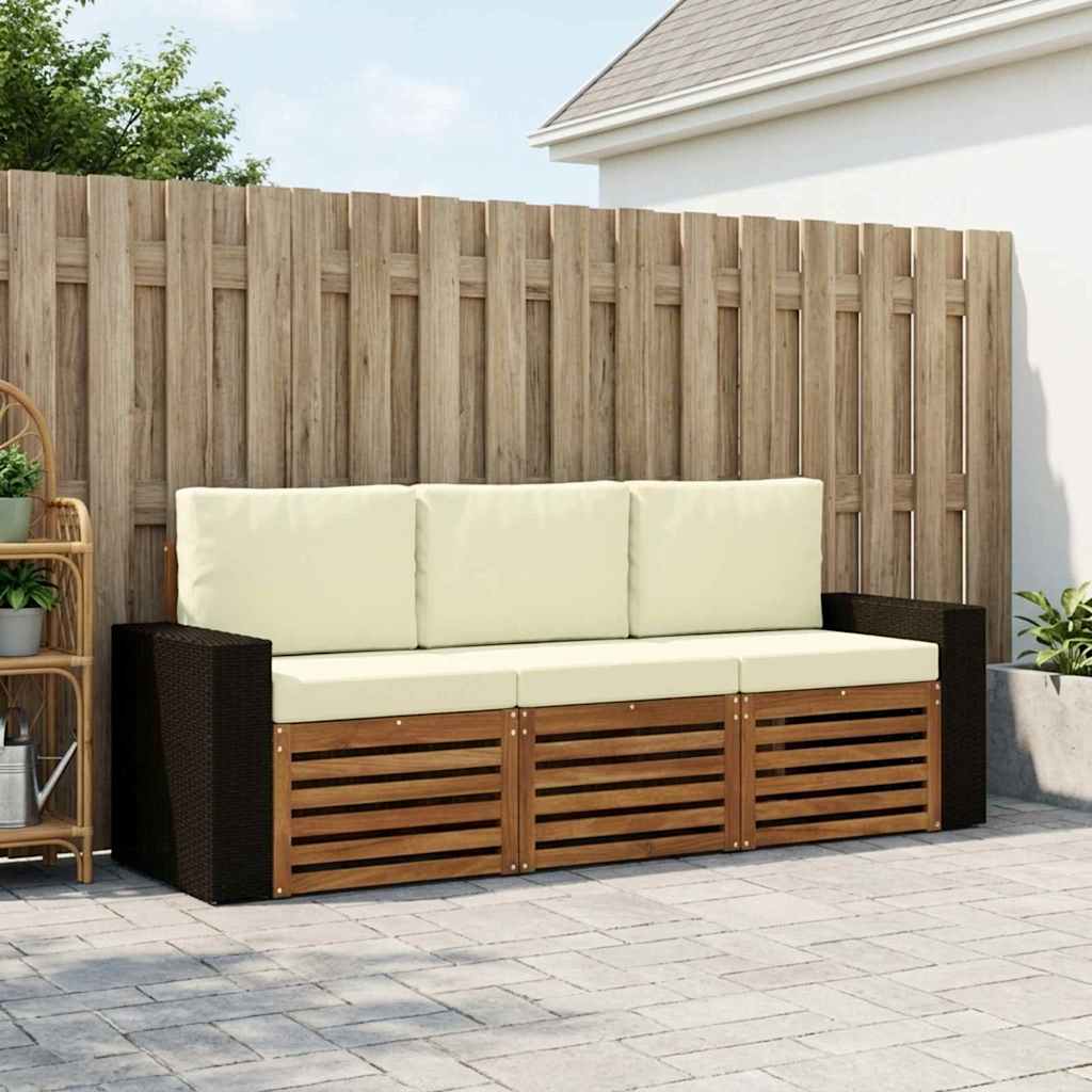 Setovi sofa s jastukom 3 pcs Čvrsto drvo akacije