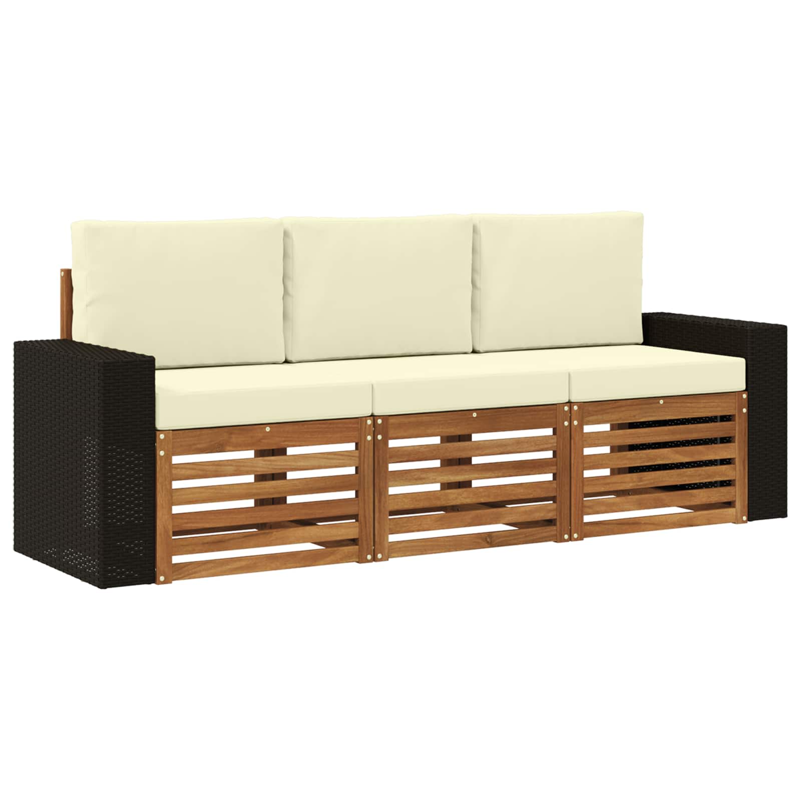Setovi sofa s jastukom 3 pcs Čvrsto drvo akacije