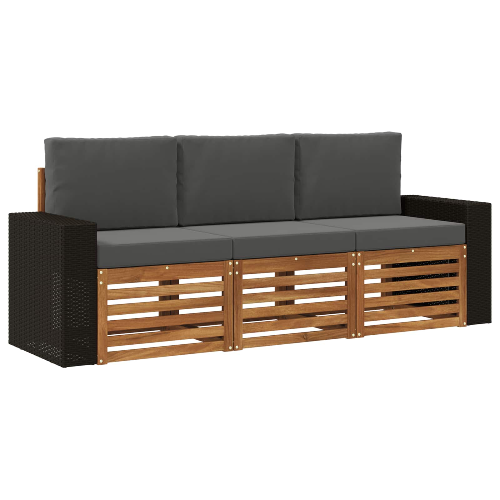 Setovi sofa s jastukom 3 pcs Čvrsto drvo akacije