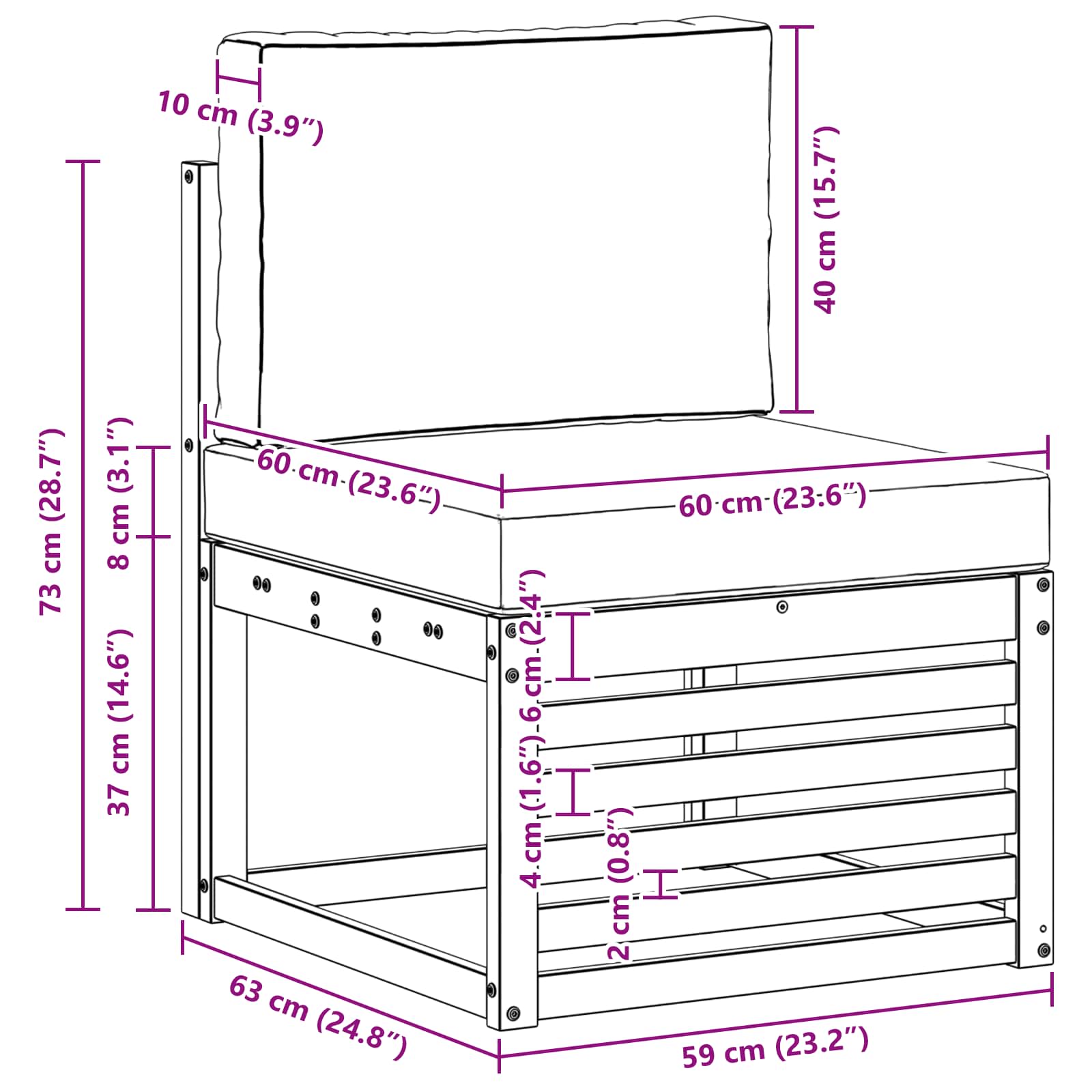 Setovi sofa s jastukom 3 pcs Čvrsto drvo akacije