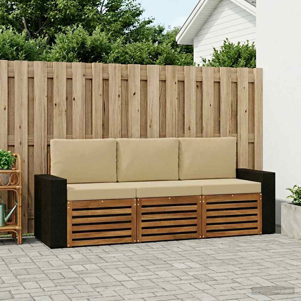 Setovi sofa s jastukom 3 pcs Čvrsto drvo akacije