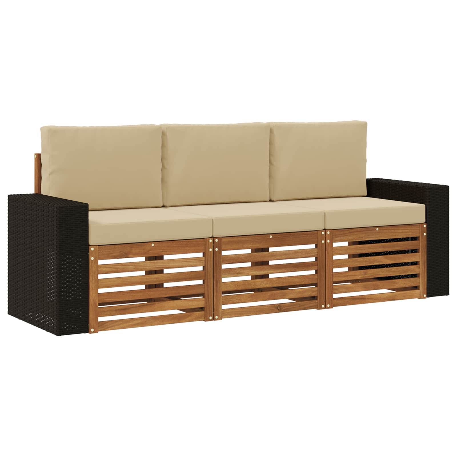 Setovi sofa s jastukom 3 pcs Čvrsto drvo akacije