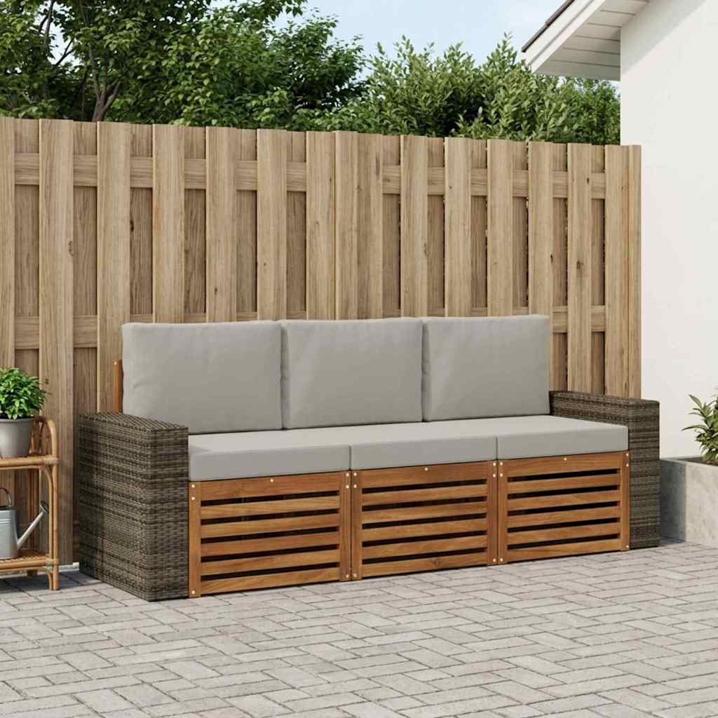 Setovi sofa s jastukom 3 pcs Čvrsto drvo akacije
