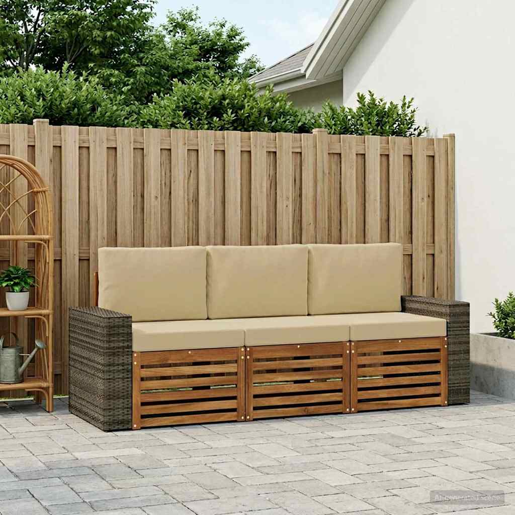 Setovi sofa s jastukom 3 pcs Čvrsto drvo akacije