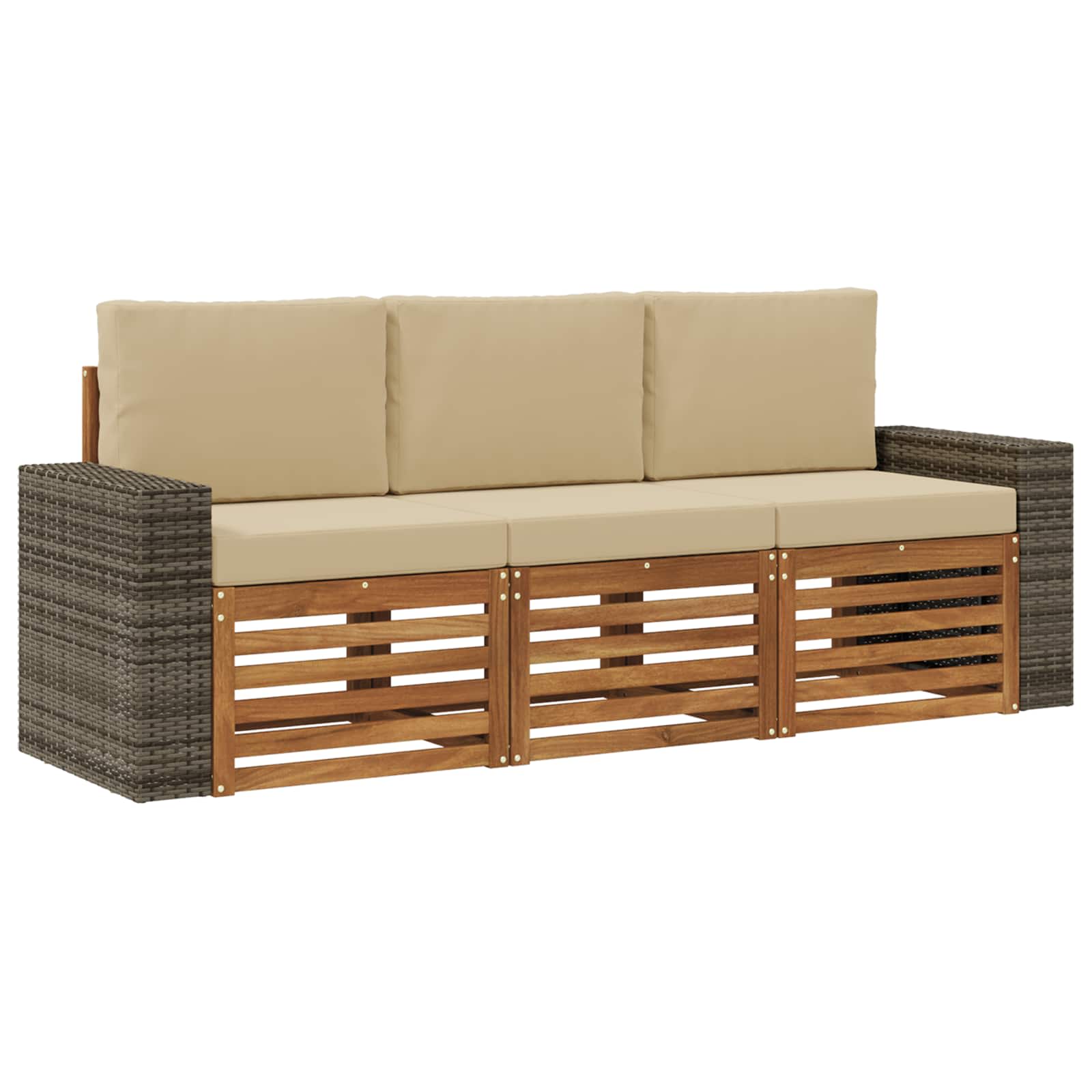 Setovi sofa s jastukom 3 pcs Čvrsto drvo akacije