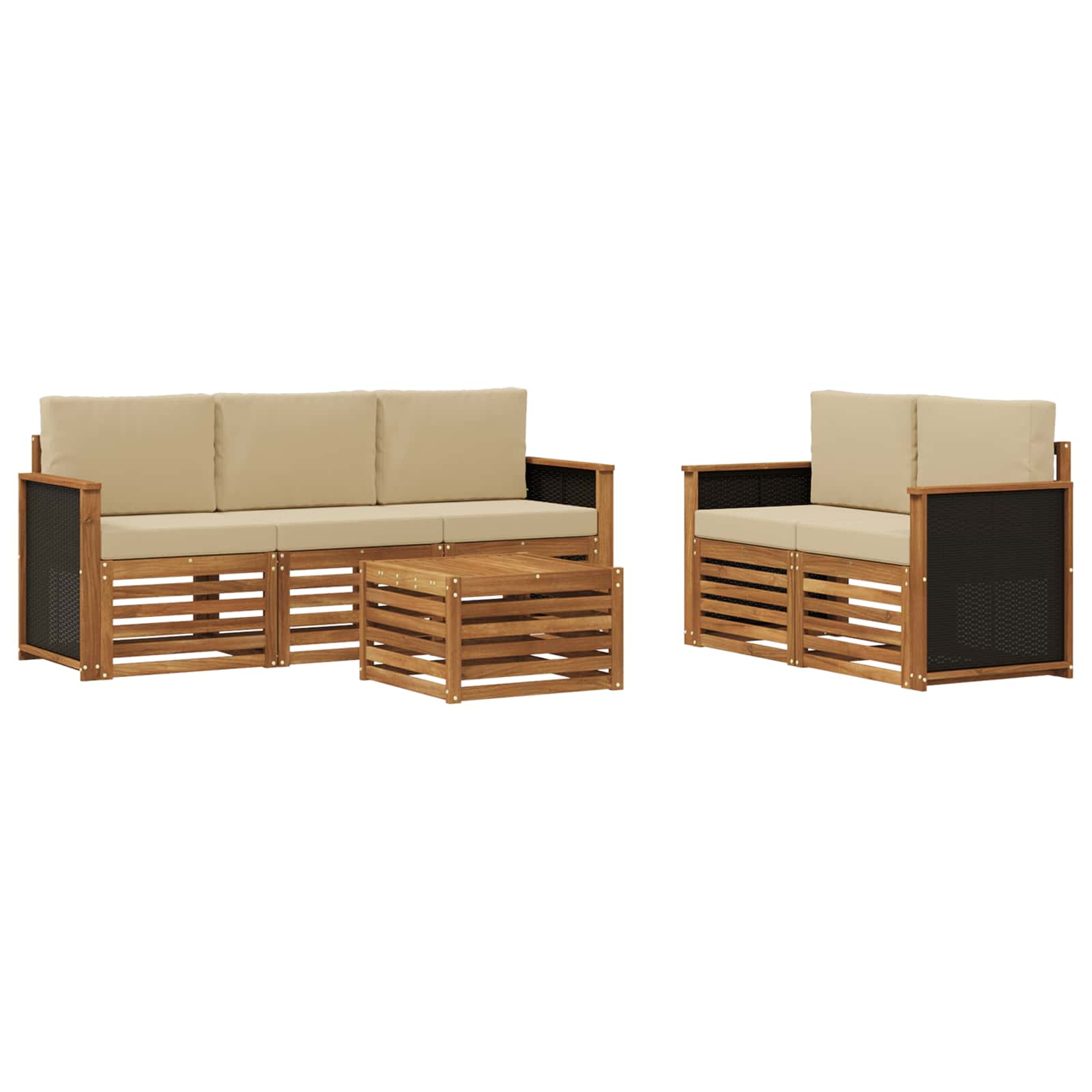 Setovi sofa s jastukom 6 pcs Čvrsto drvo akacije