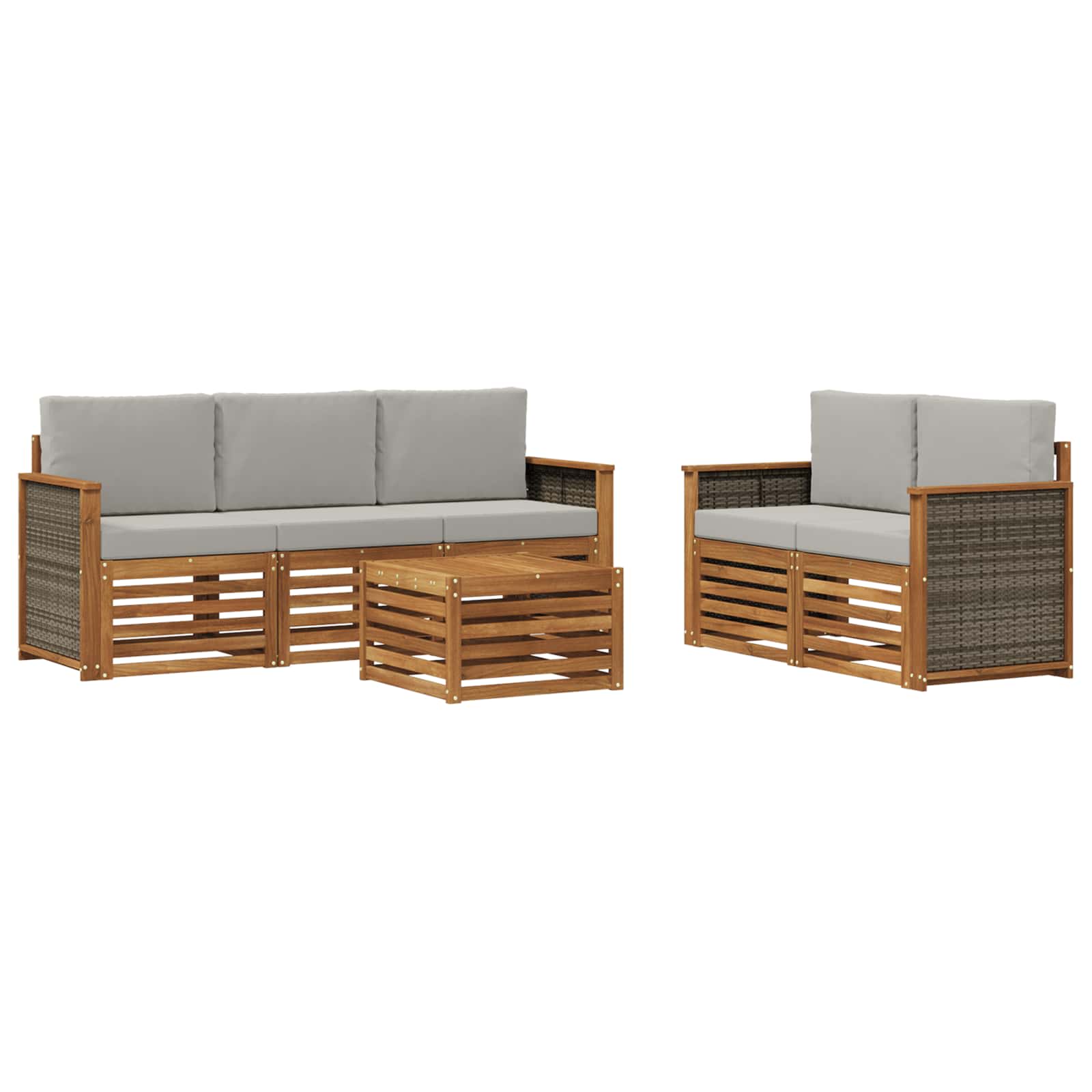 Setovi sofa s jastukom 6 pcs Čvrsto drvo akacije
