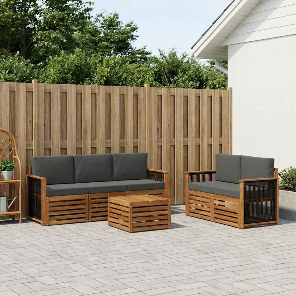 Setovi sofa s jastukom 6 pcs Čvrsto drvo akacije