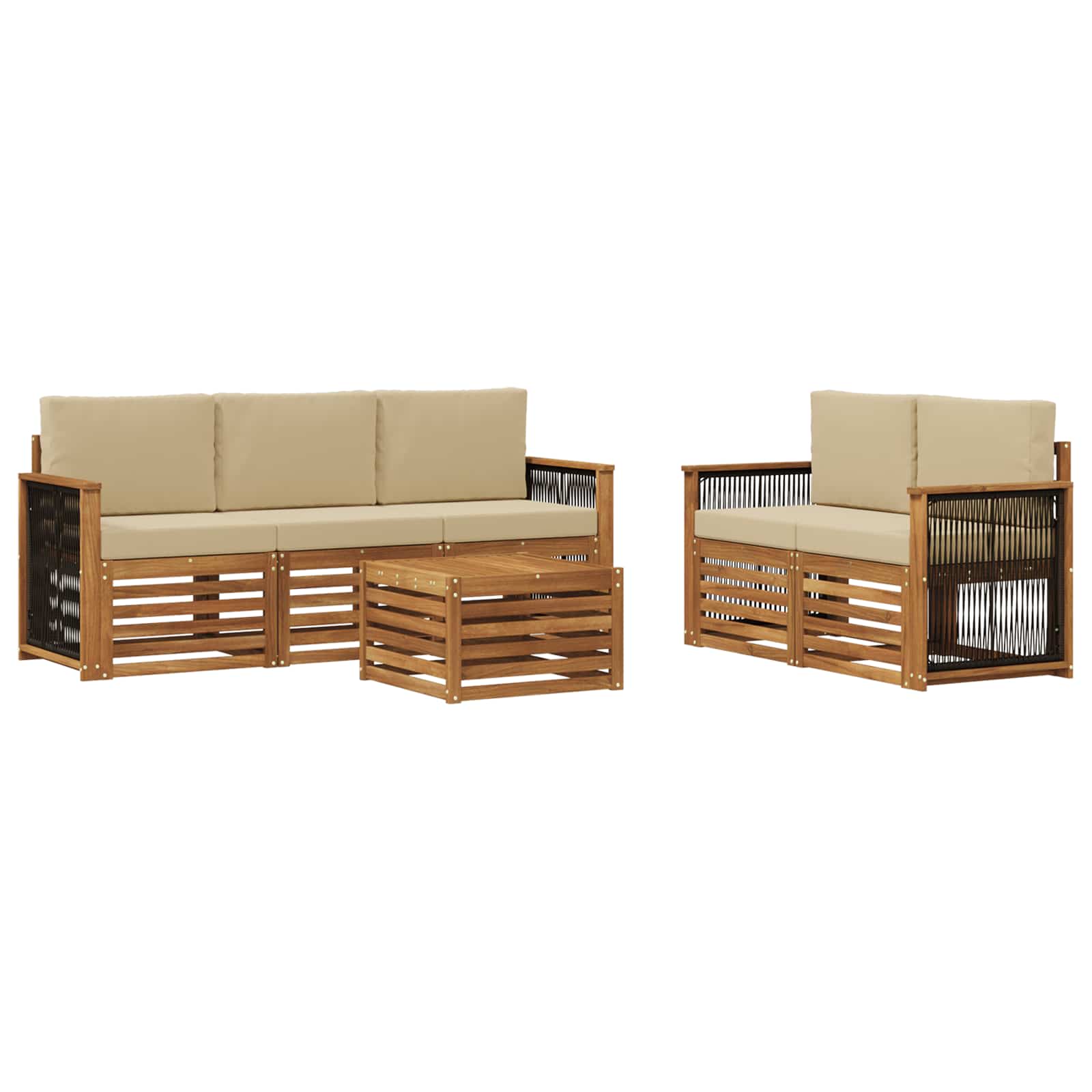 Setovi sofa s jastukom 6 pcs Čvrsto drvo akacije