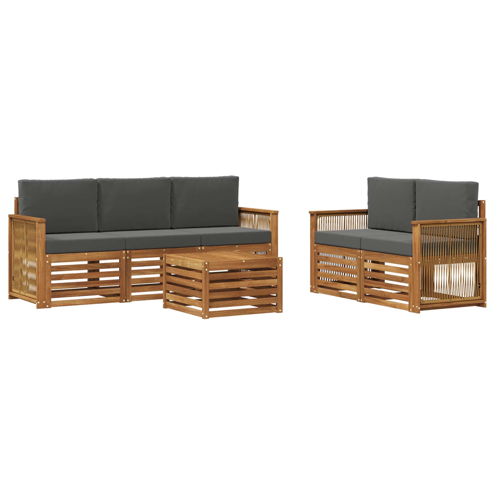 Setovi sofa s jastukom 6 pcs Čvrsto drvo akacije