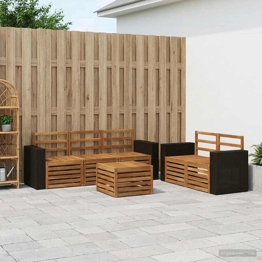 Setovi sofa Čvrsto drvo akacije