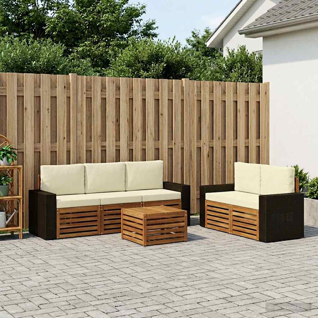 Setovi sofa s jastukom 6 pcs Čvrsto drvo akacije