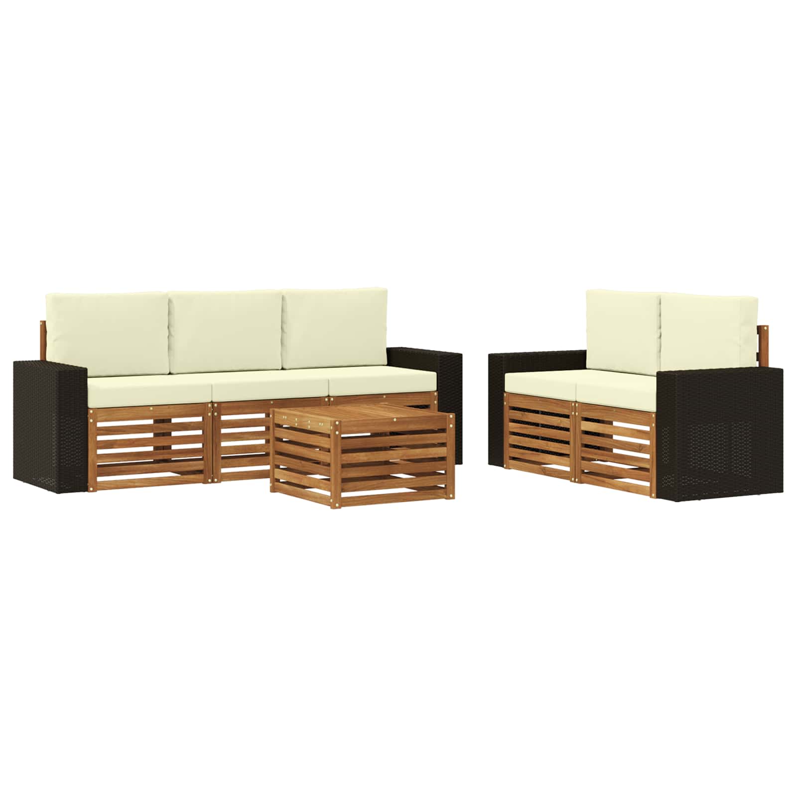 Setovi sofa s jastukom 6 pcs Čvrsto drvo akacije
