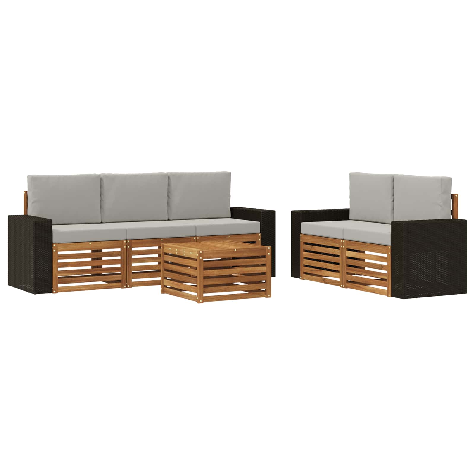 Setovi sofa s jastukom 6 pcs Čvrsto drvo akacije