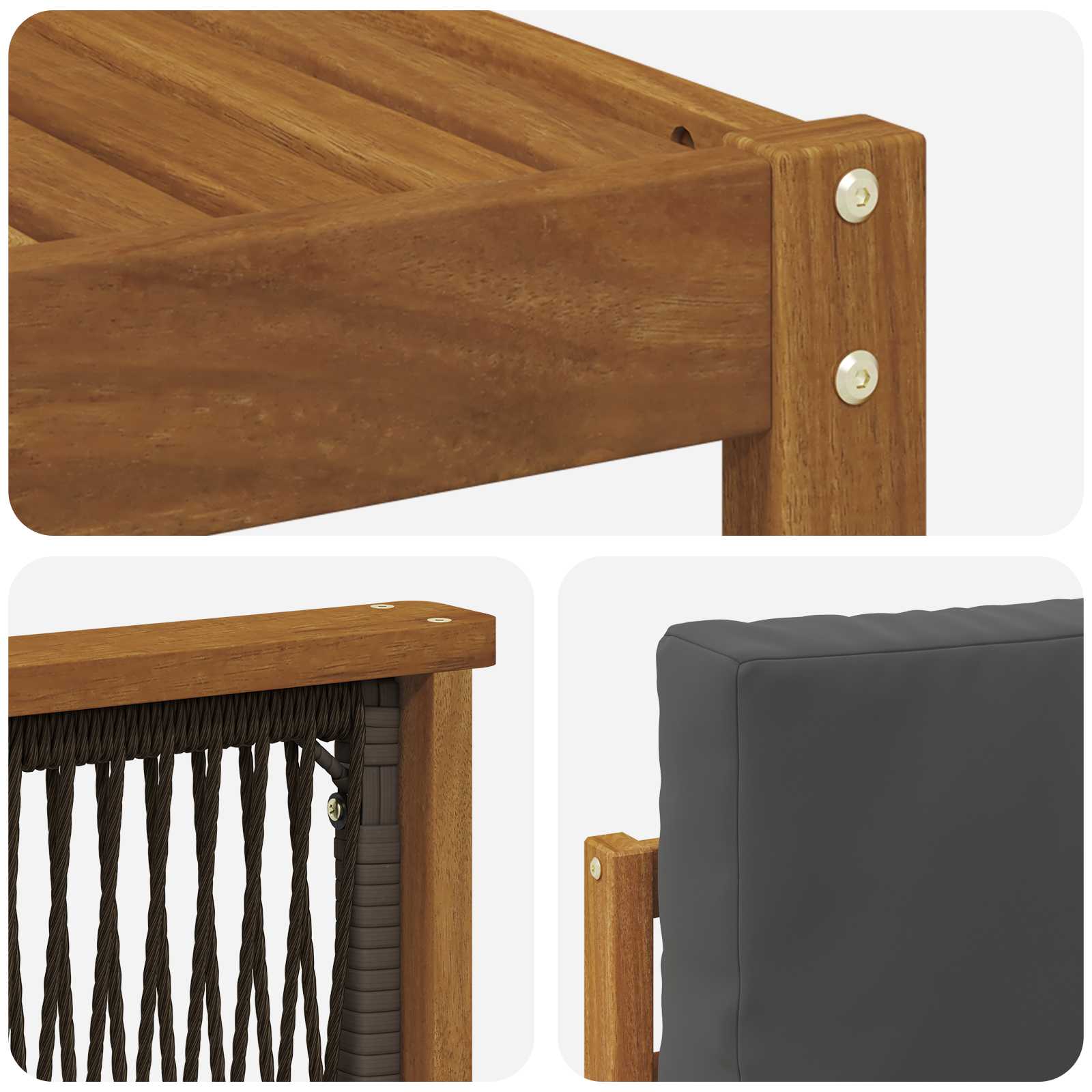 Set vanjskih sofa 7 pcs Prirodna i antracit Čvrsto drvo akacije