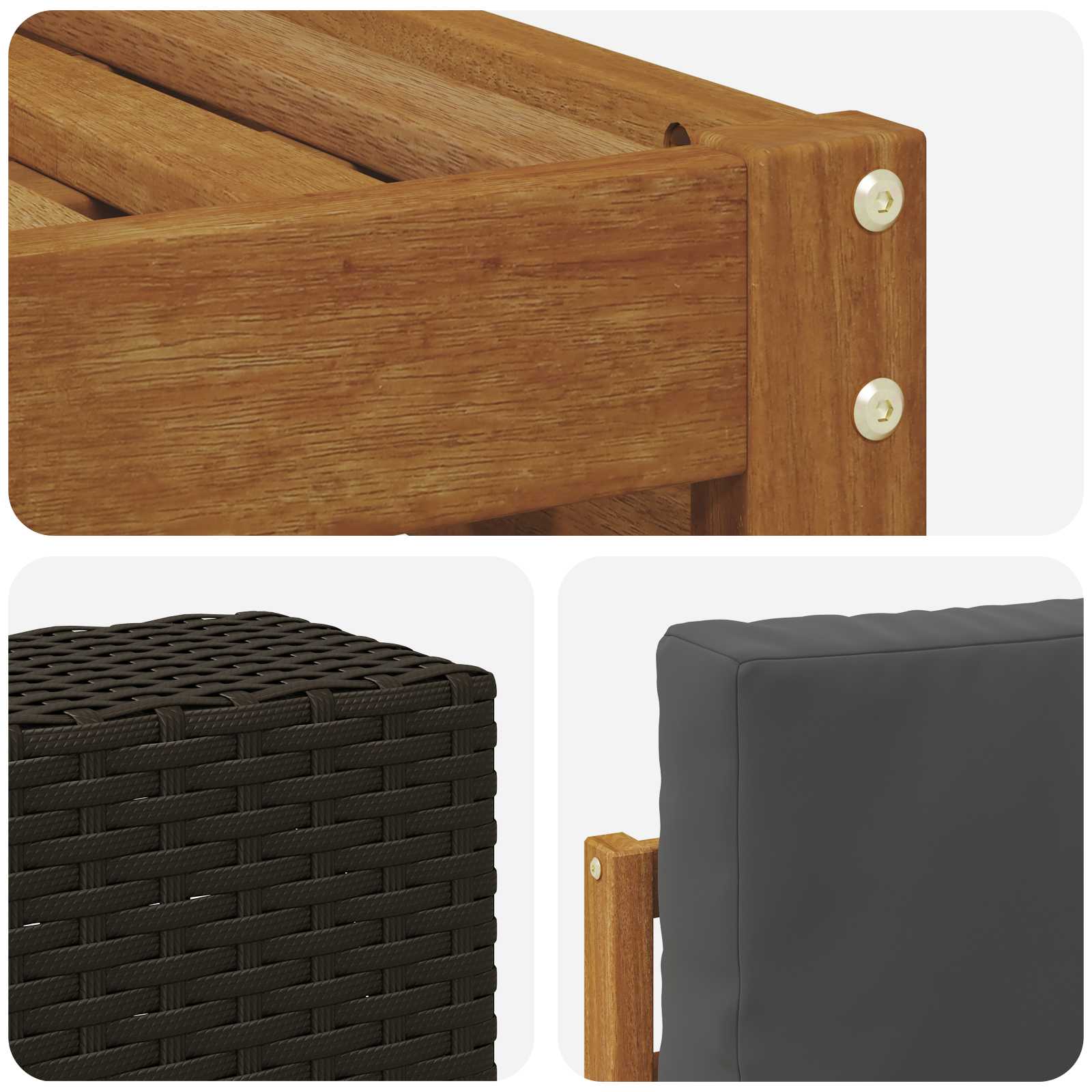 Set vanjskih sofa 7 pcs Prirodna i antracit Čvrsto drvo akacije