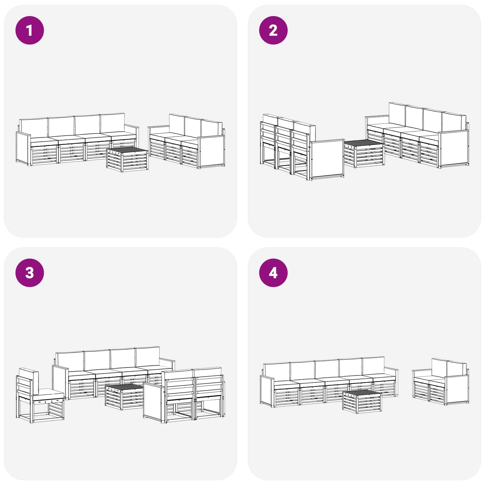 Setovi sofa s jastukom 8 pcs Čvrsto drvo akacije