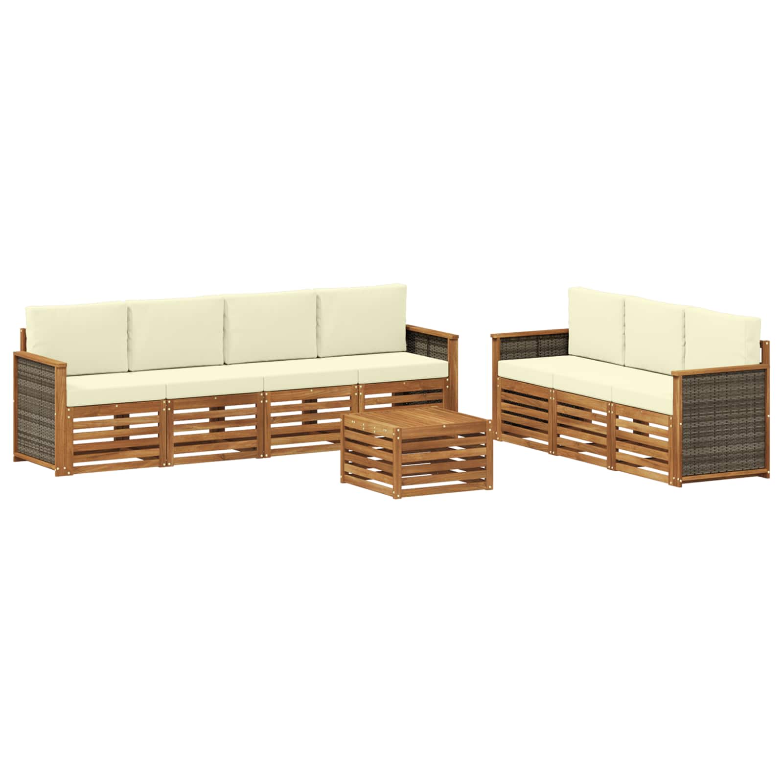 Setovi sofa s jastukom 8 pcs Čvrsto drvo akacije