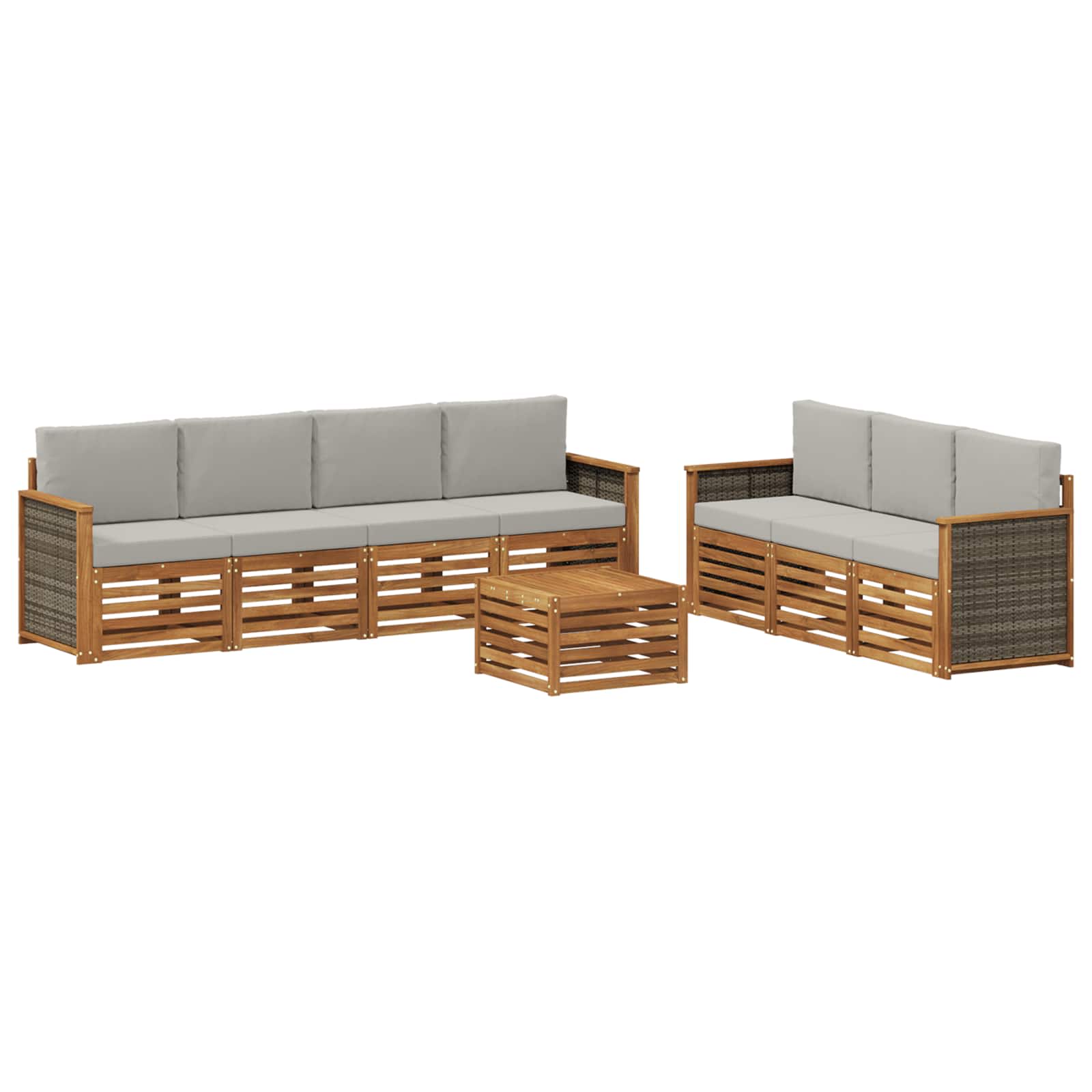 Setovi sofa s jastukom 8 pcs Čvrsto drvo akacije