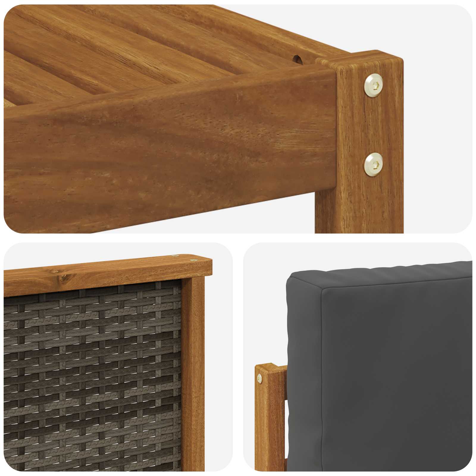 Setovi sofa s jastukom 8 pcs Čvrsto drvo akacije