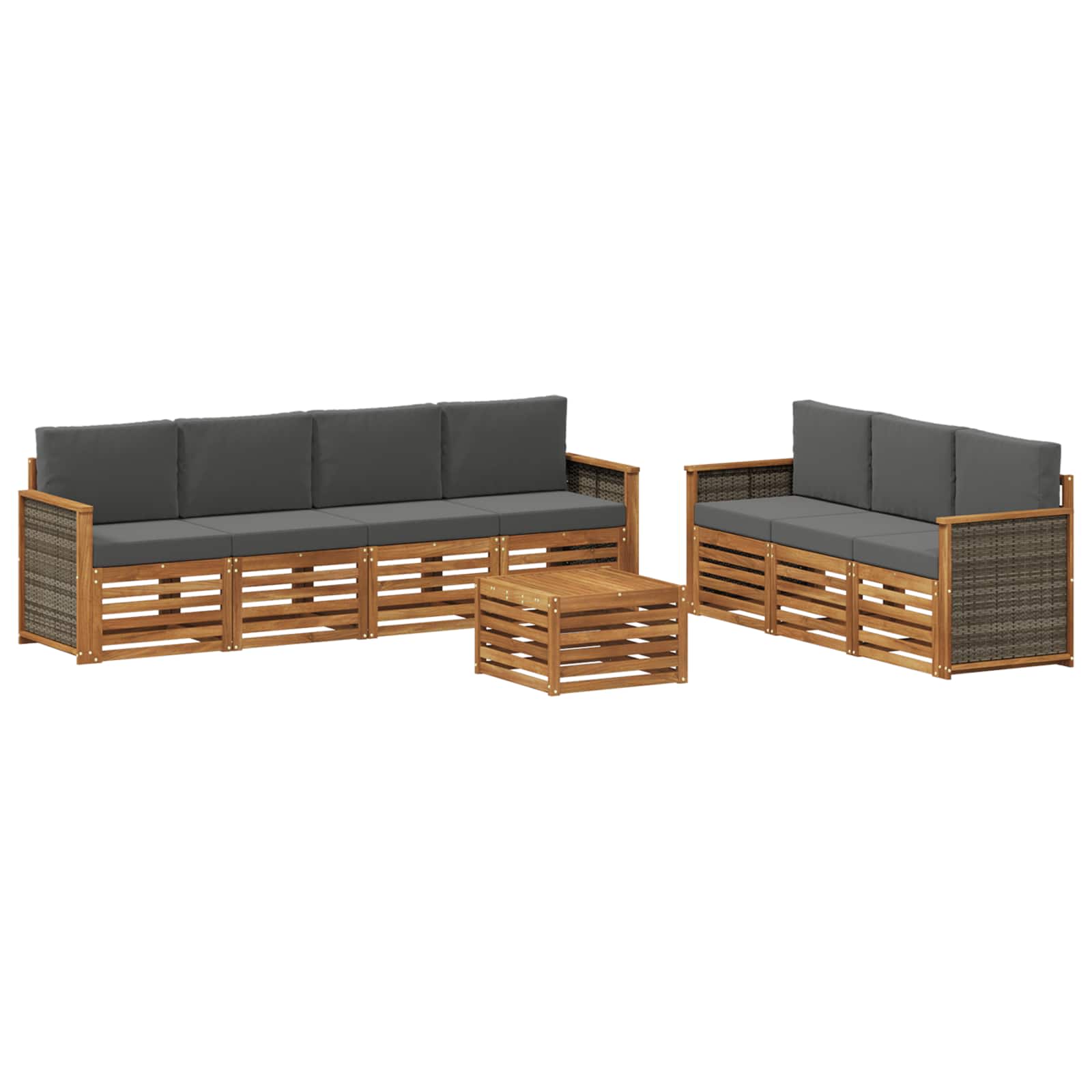 Setovi sofa s jastukom 8 pcs Čvrsto drvo akacije