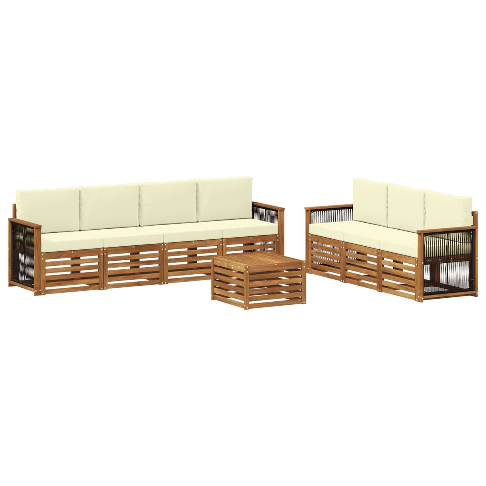 Setovi sofa s jastukom 8 pcs Čvrsto drvo akacije