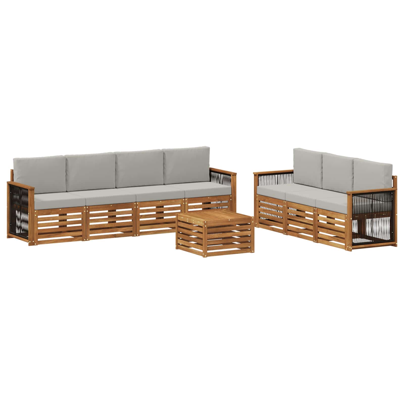 Setovi sofa s jastukom 8 pcs Čvrsto drvo akacije