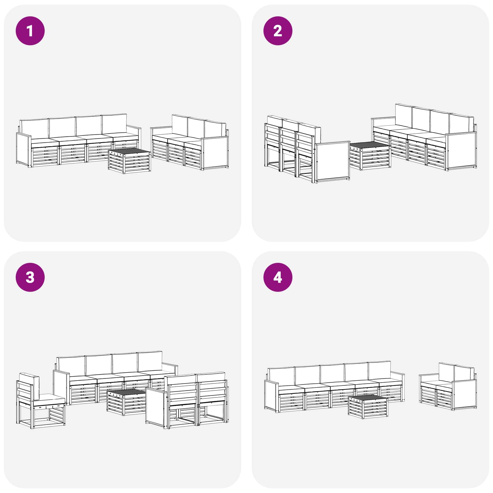 Setovi sofa s jastukom 8 pcs Čvrsto drvo akacije