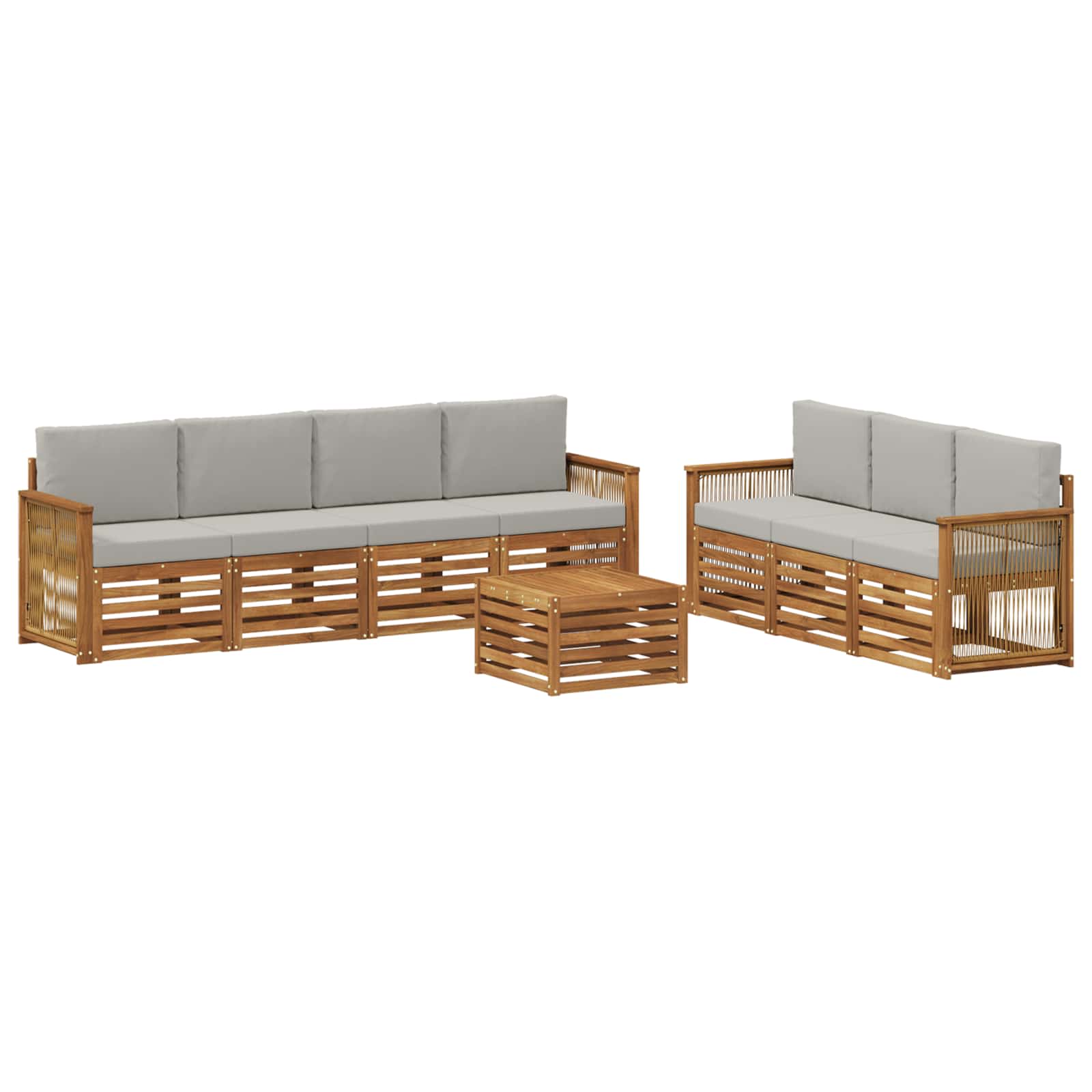 Setovi sofa s jastukom 8 pcs Čvrsto drvo akacije
