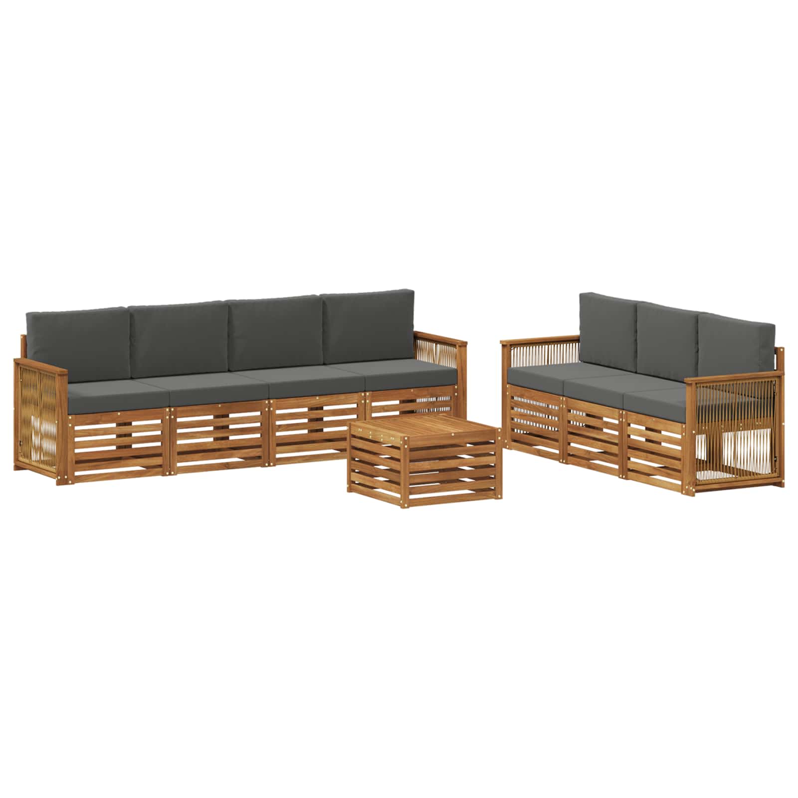Setovi sofa s jastukom 8 pcs Čvrsto drvo akacije