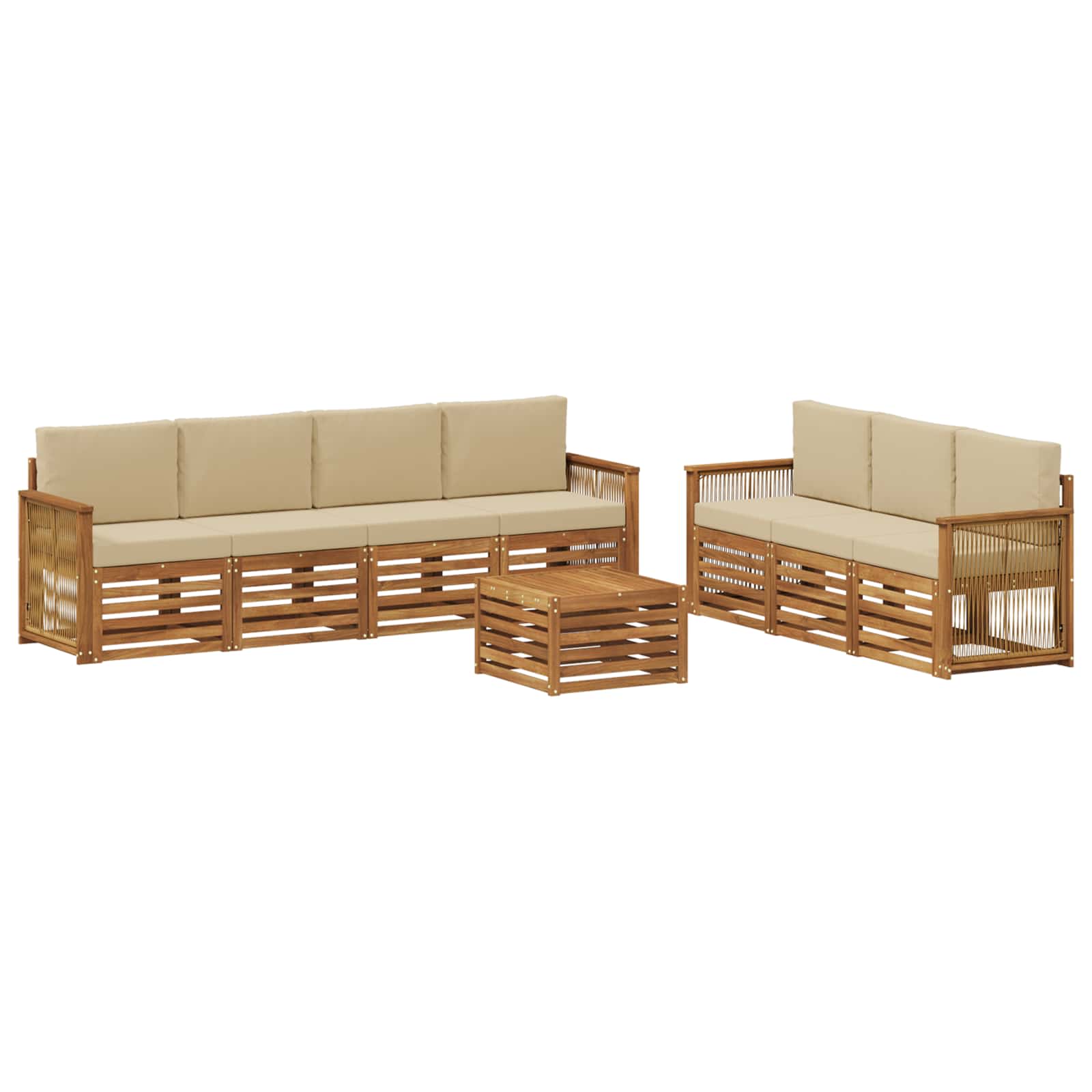 Setovi sofa s jastukom 8 pcs Čvrsto drvo akacije