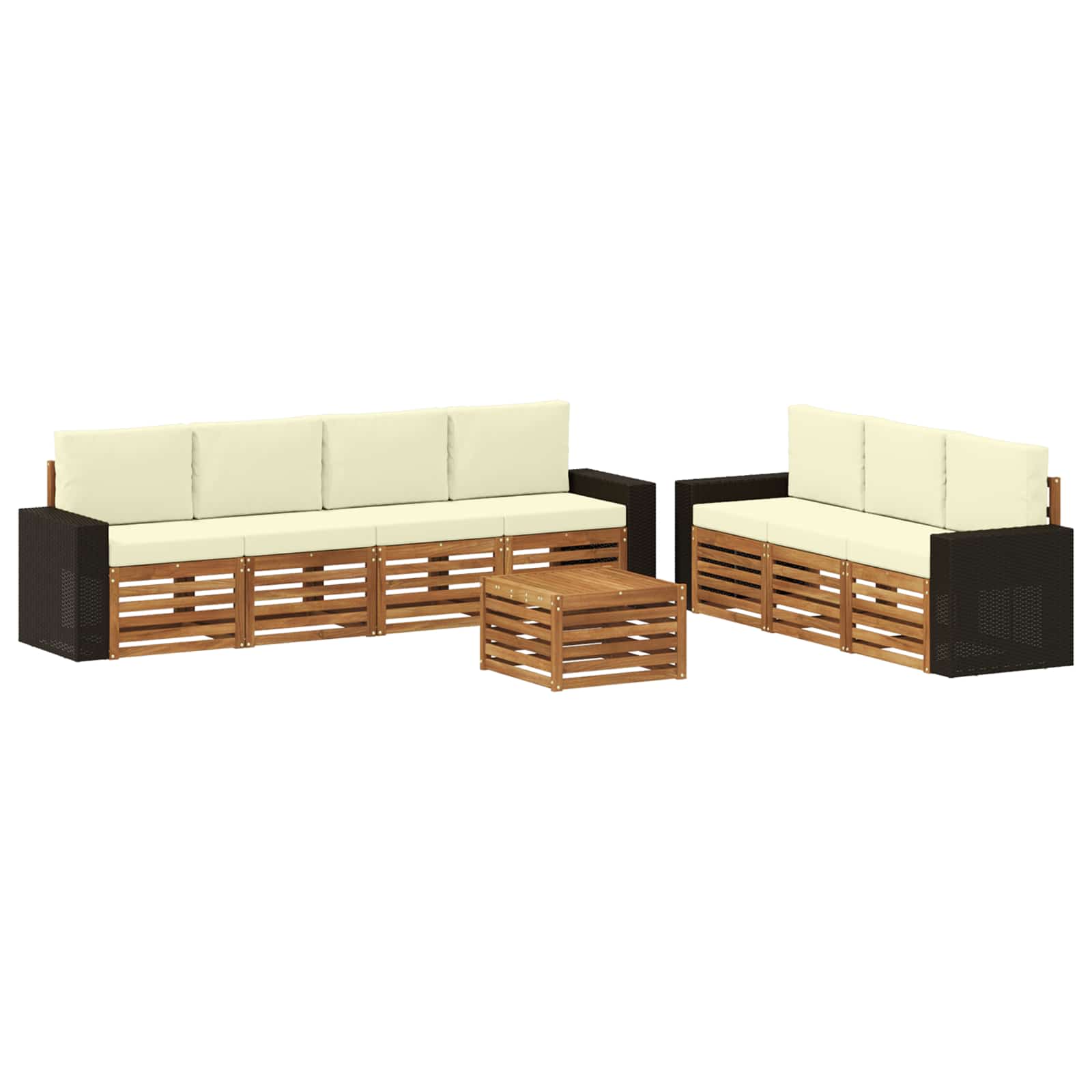 Setovi sofa s jastukom 8 pcs Čvrsto drvo akacije