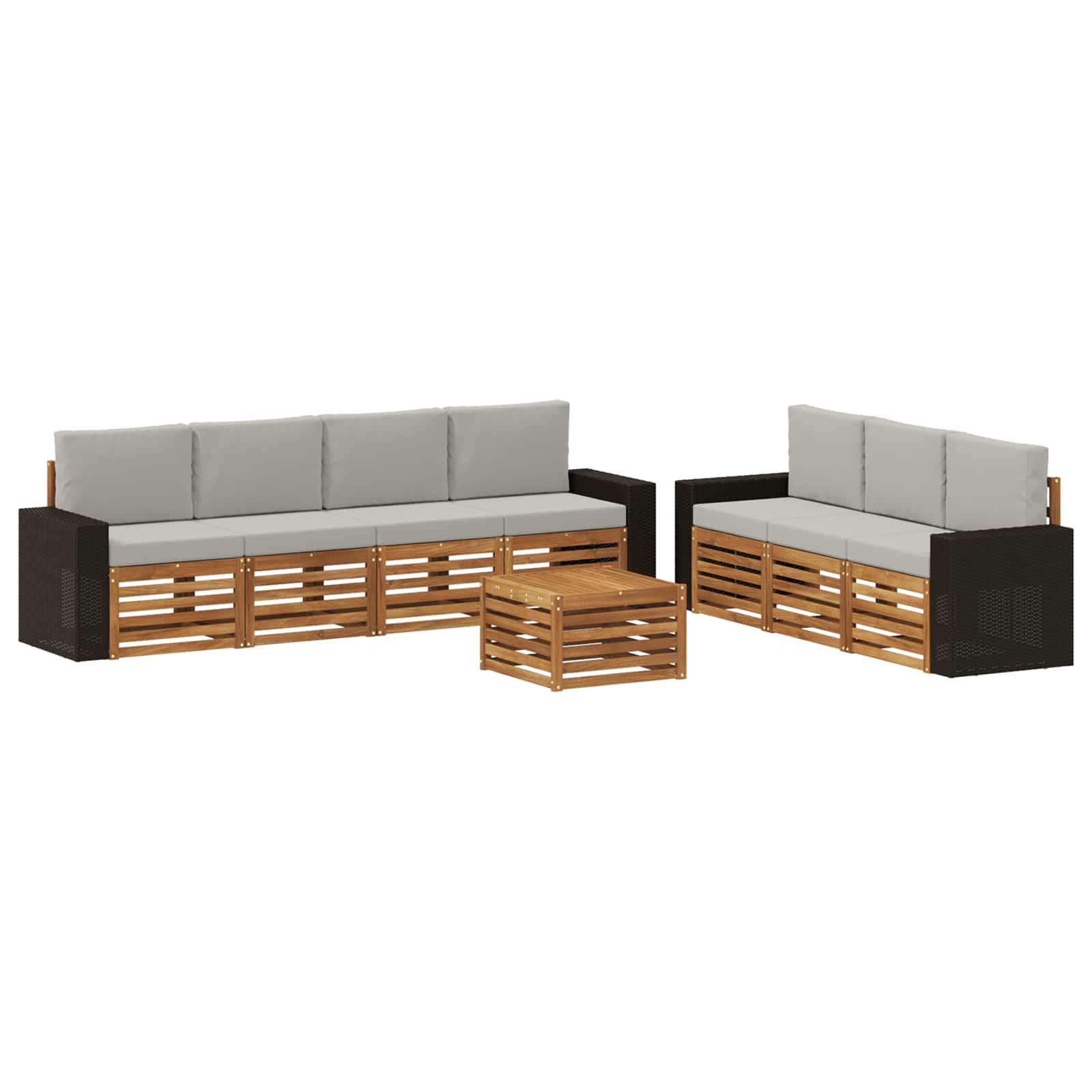 Setovi sofa s jastukom 8 pcs Čvrsto drvo akacije