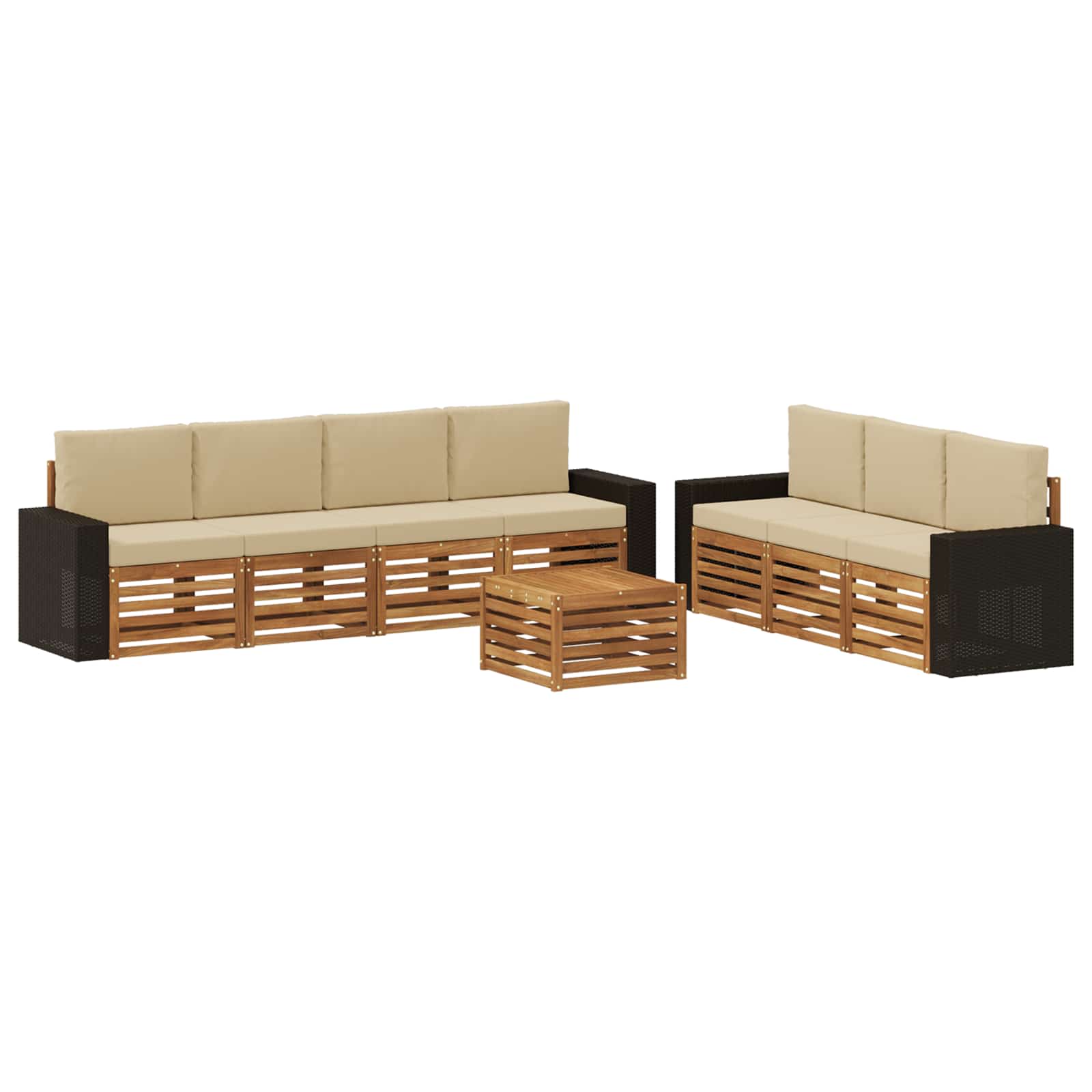 Setovi sofa s jastukom 8 pcs Čvrsto drvo akacije