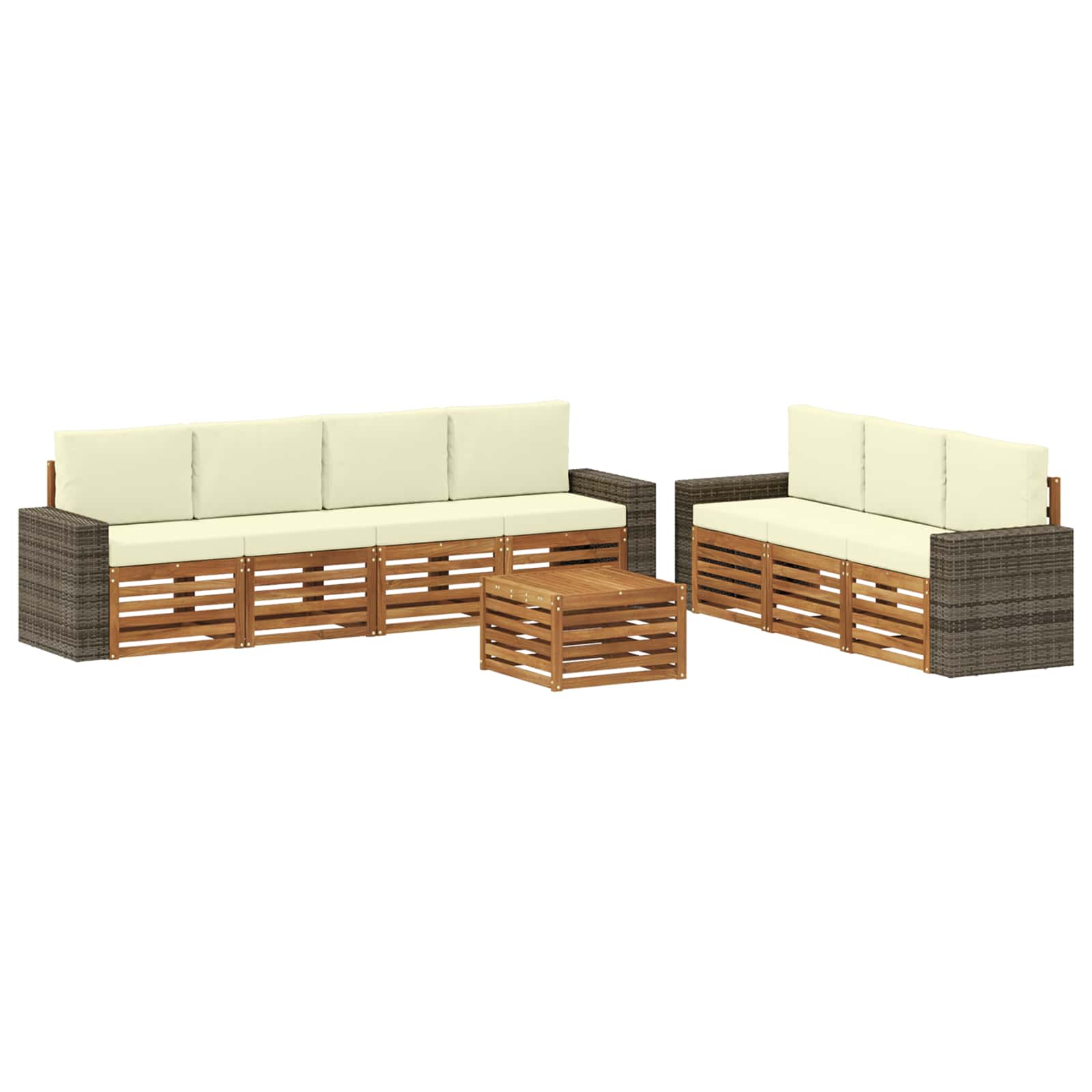 Setovi sofa s jastukom 8 pcs Čvrsto drvo akacije