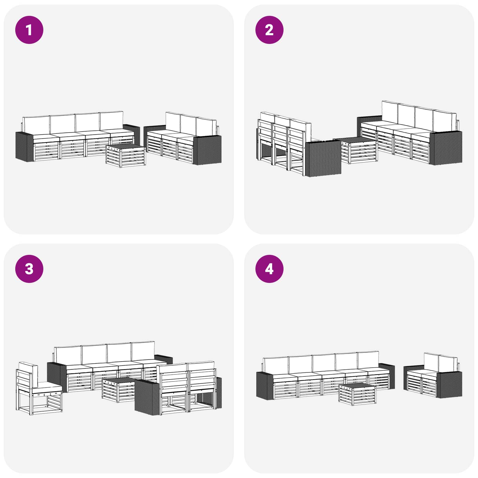 Setovi sofa s jastukom 8 pcs Čvrsto drvo akacije