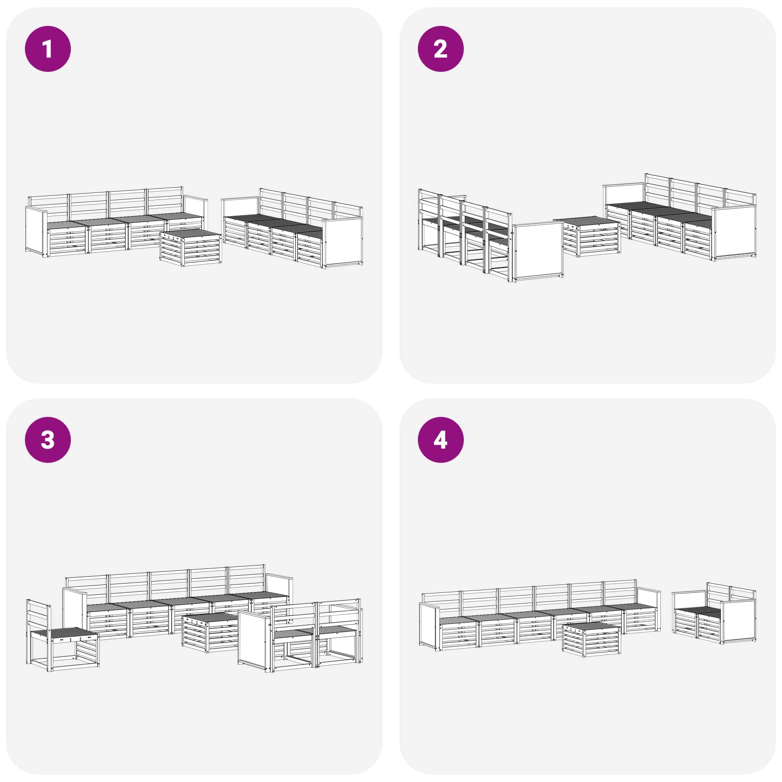 Setovi sofa 9 pcs Čvrsto drvo akacije