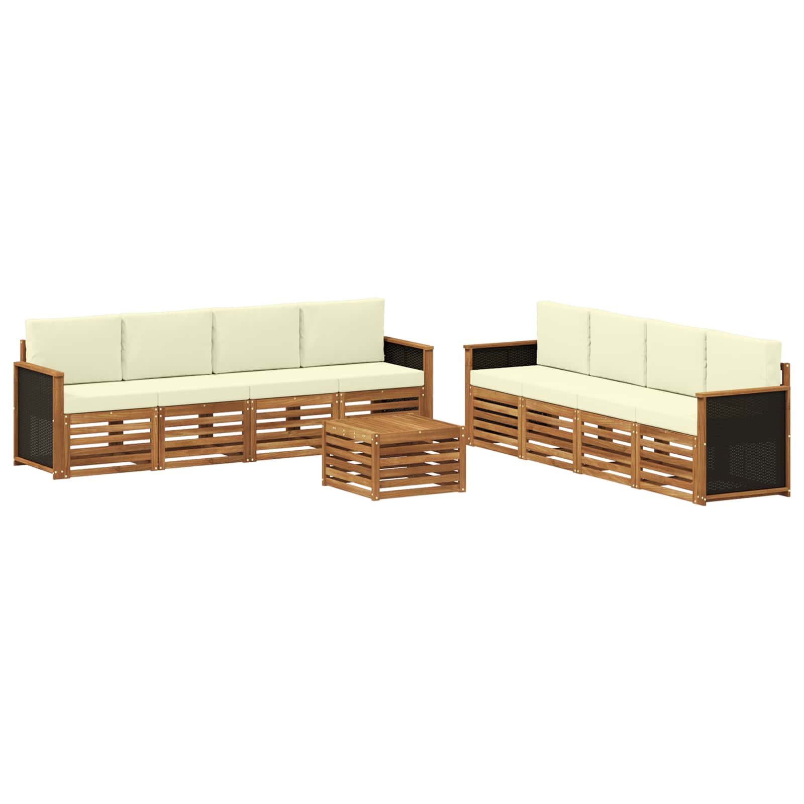Setovi sofa s jastukom 9 pcs Čvrsto drvo akacije