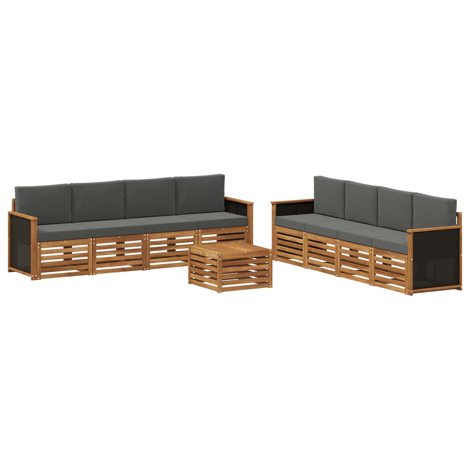 Setovi sofa s jastukom 9 pcs Čvrsto drvo akacije