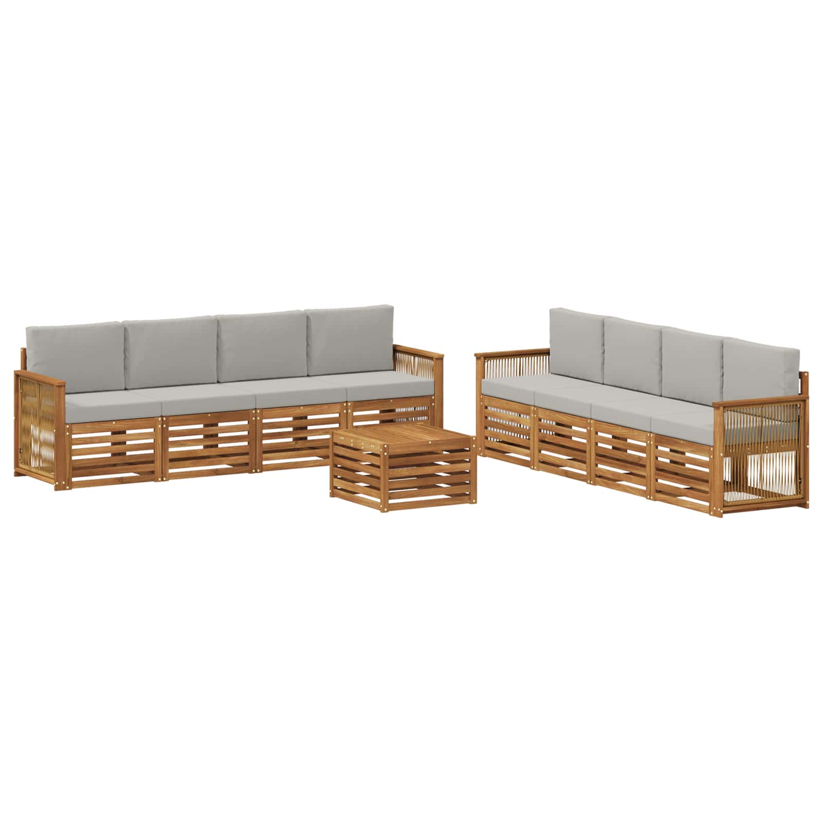 Setovi sofa s jastukom 9 pcs Čvrsto drvo akacije