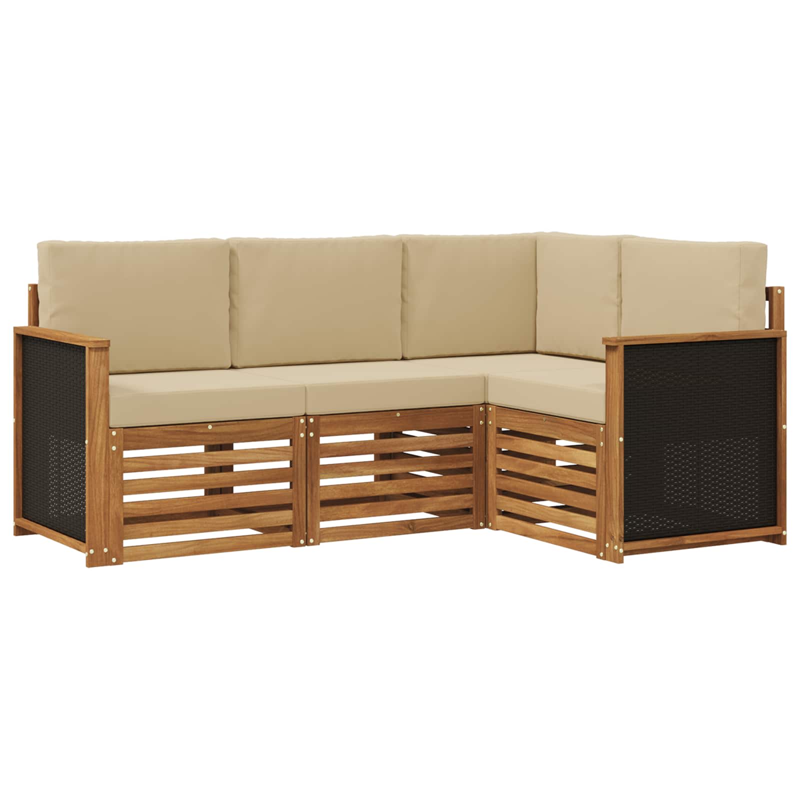 Setovi sofa s jastukom 4 pcs Čvrsto drvo akacije