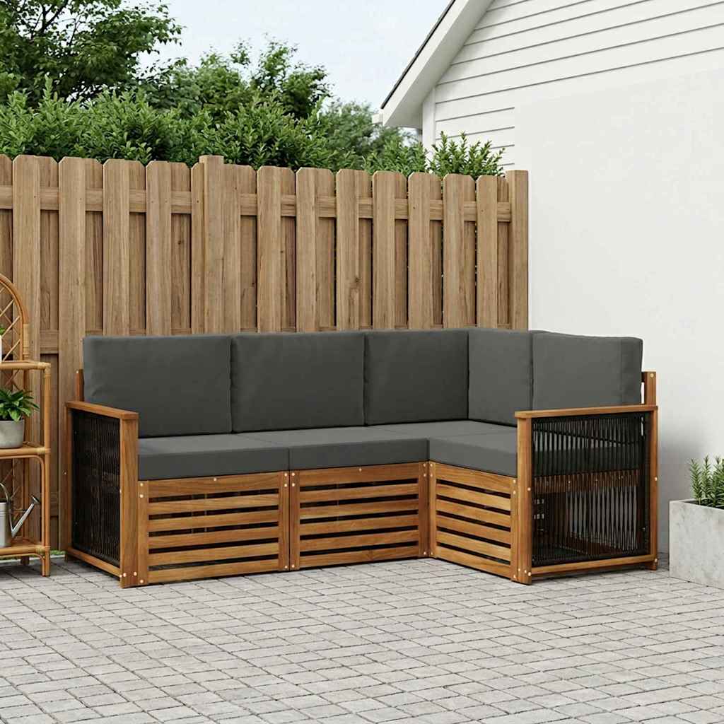 Setovi sofa s jastukom 4 pcs Čvrsto drvo akacije