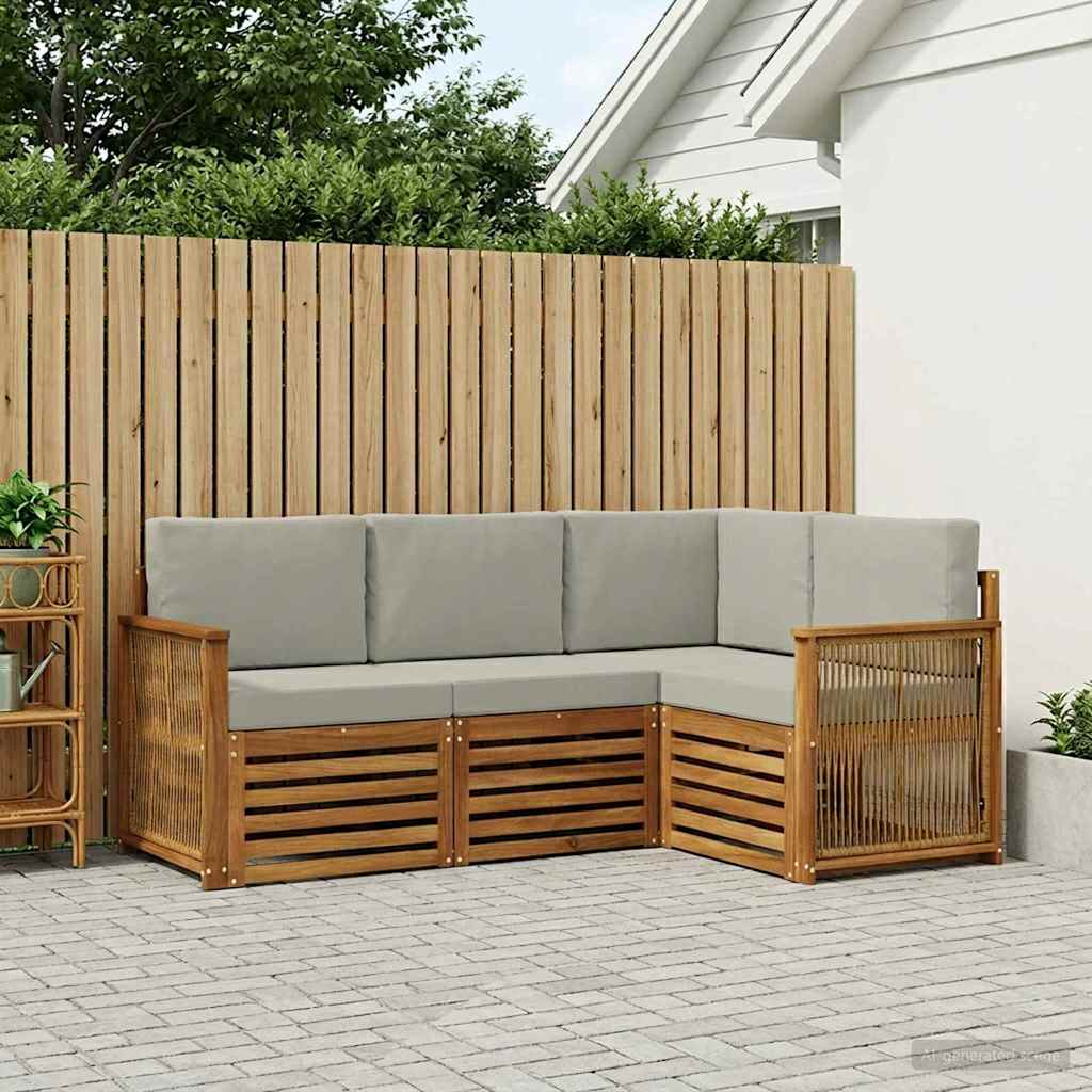 Setovi sofa s jastukom 4 pcs Čvrsto drvo akacije