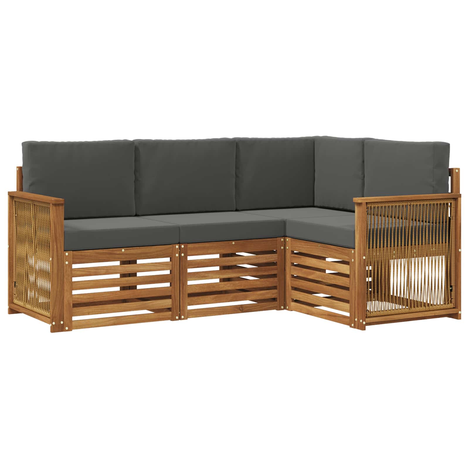 Setovi sofa s jastukom 4 pcs Čvrsto drvo akacije
