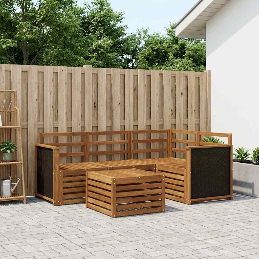 Set vanjskih sofa 5 pcs Prirodna 59 x 59 x 37 cm Poliester