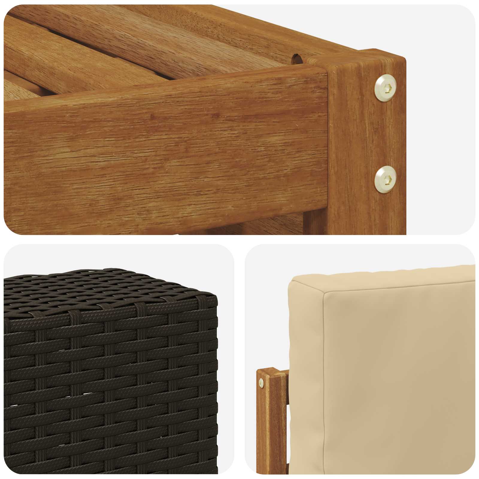 Set vanjskih sofa 5 pcs Prirodna i bež 59 x 59 x 37 cm