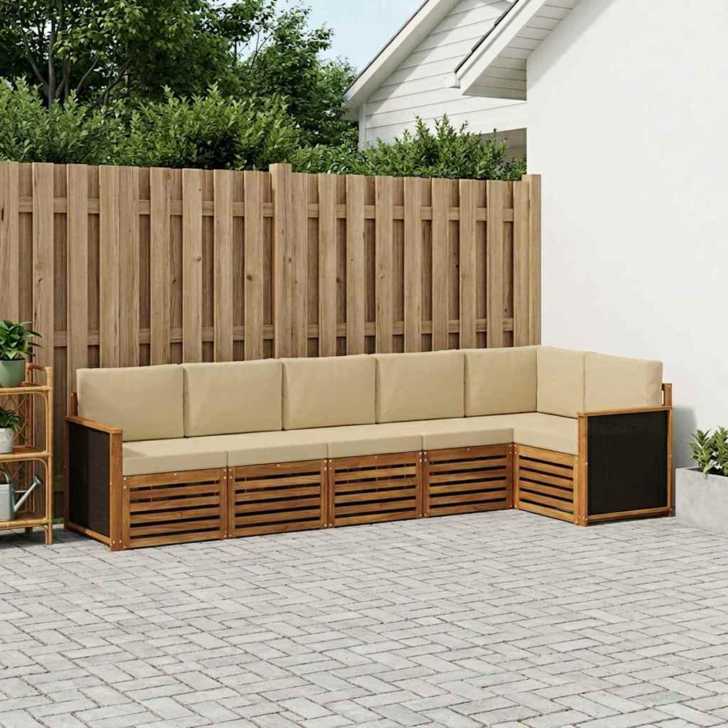 Sekcijska garnitura s jastukom 5 pcs Prirodna