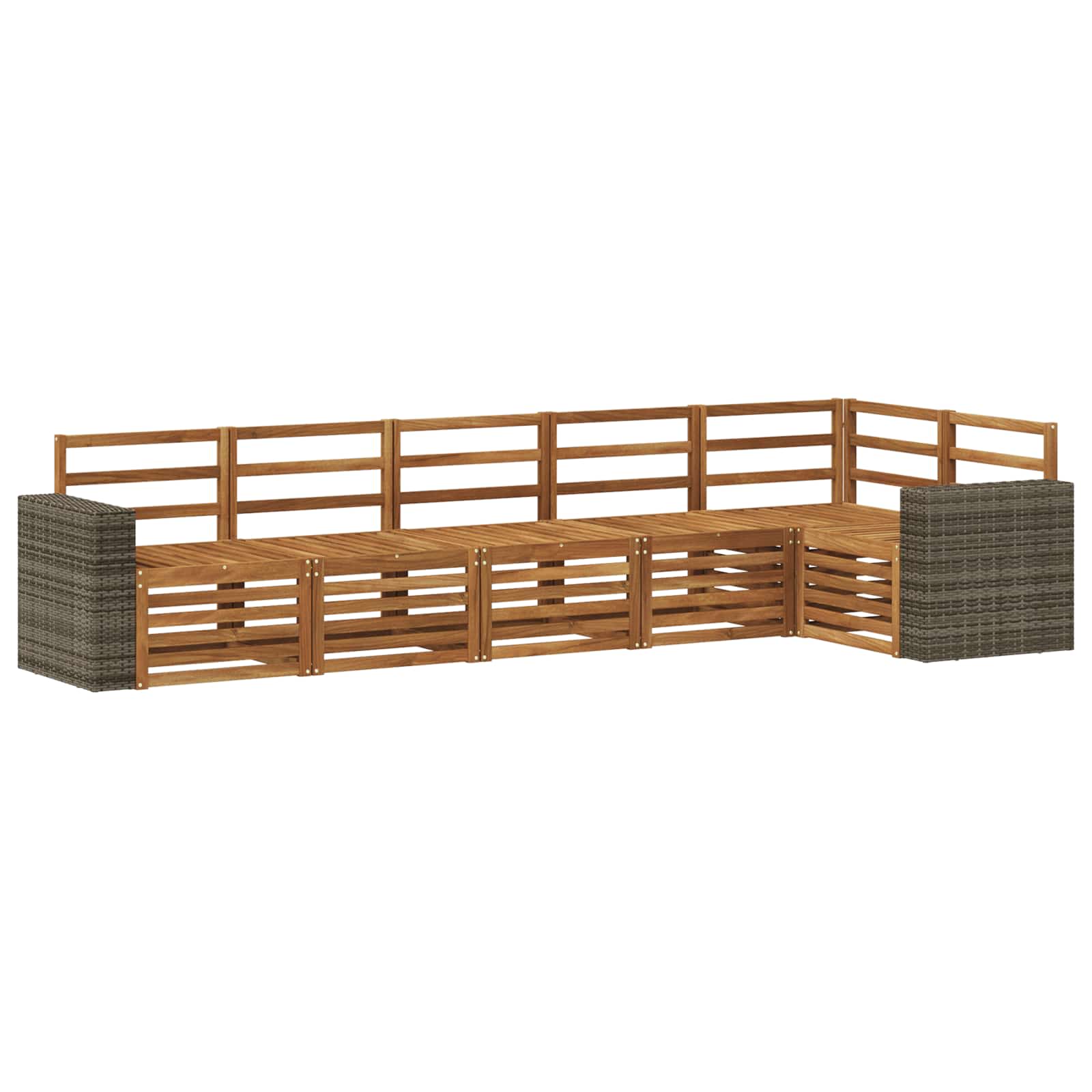Sekcijska garnitura 6 pcs Prirodna Čvrsto drvo akacije