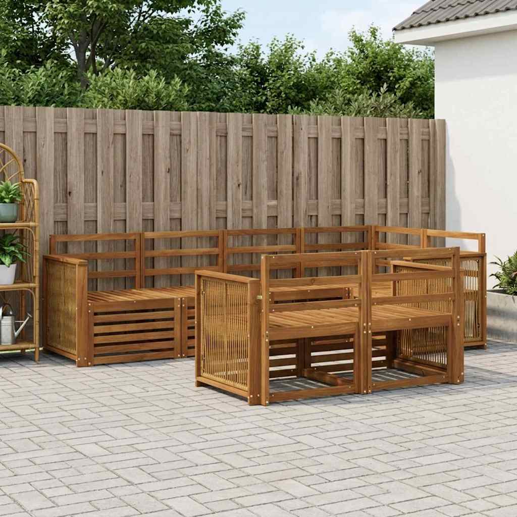 Sekcijska garnitura 6 pcs Prirodna Čvrsto drvo akacije